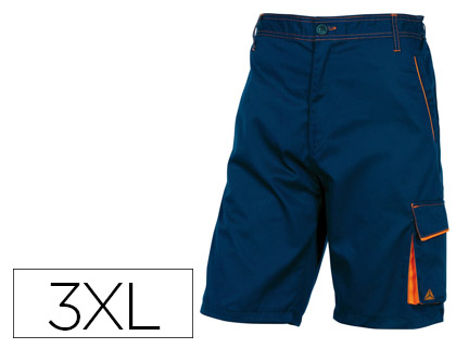 Pantalón bermuda de trabajo 5 bolsillos color azul naranja talla 3XL